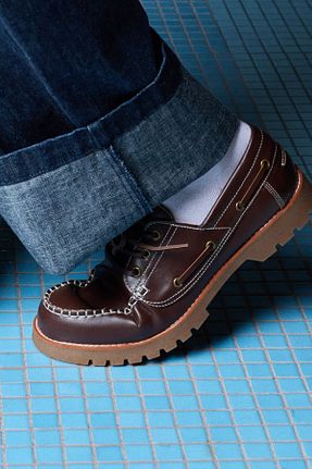 کفش لوفر قهوه ای مردانه پلی اورتان Bershka - کد 901006377