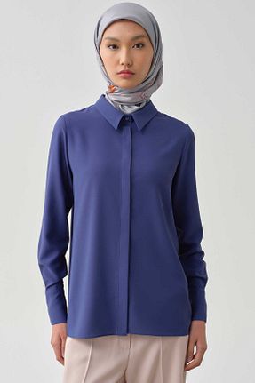 پیراهن حجاب سرمه ای زنانه رگولار Tuğba - کد 920526271