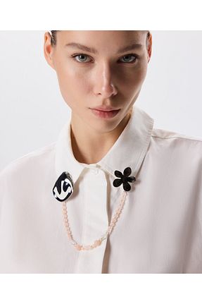 سنجاق سینه طوسی زنانه فلزی Twist - کد 920524882