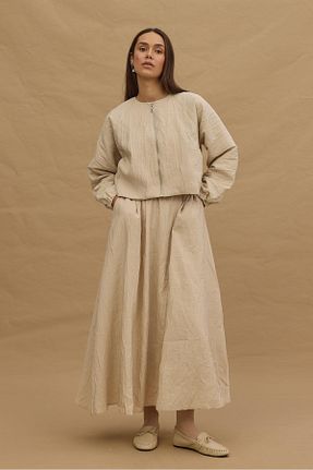 ست بالاتنه و پائین تنه طوسی زنانه بافتنی Fahhar - کد 920522529