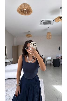 بلوز رنگی زنانه یقه مربعی Buket Teke - کد 920533281