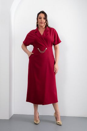 لباس سایز بزرگ زرشکی زنانه سایز بزرگ Lafaba - کد 920533445