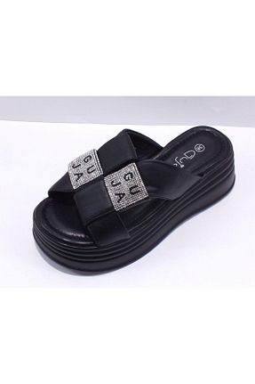 دمپائی مشکی زنانه چرم مصنوعی Guja - کد 898647138