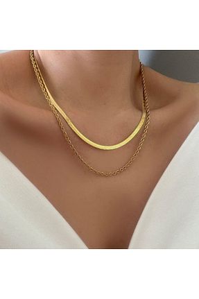 گردنبند استیل ( فولاد ) طلائی زنانه استیل (فولاد) VenüsDesign - کد 800312601