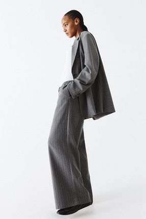 شلوار طوسی زنانه پاچه گشاد H&M - کد 920543971