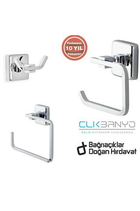 پایه دستمال توالت طوسی برنجی ÇELİK BANYO - کد 917806777