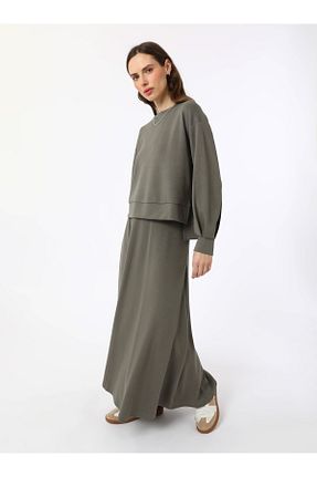 ست بالاتنه و پائین تنه خاکی زنانه بافتنی Benin - کد 920558617
