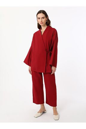 شلوار زرشکی زنانه پاچه گشاد Benin - کد 920558768