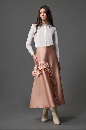 دامن بژ زنانه پارچه Mizalle - کد 920574154