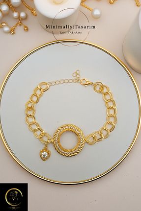 دستبند استیل (فولاد) طلائی زنانه استیل ضد زنگ MinimalistTasarım - کد 786501359