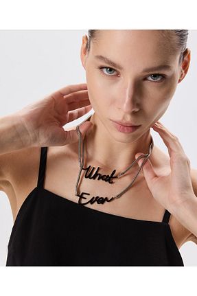 گردنبند جواهر طوسی زنانه فلزی Twist - کد 920576387