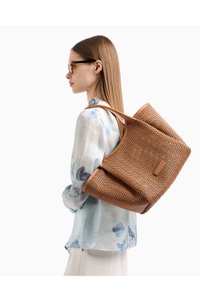 کیف دوشی بژ زنانه چرم مصنوعی Emporio Armani - کد 920596158