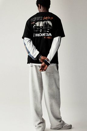 تیشرت مشکی مردانه اورسایز Pull & Bear - کد 902962169