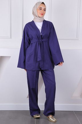 ست بالاتنه و پائین تنه حجاب سرمه ای زنانه رگولار İmajButik - کد 920611847