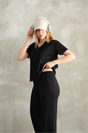 ست گرمکن مشکی زنانه پلی استر 02Lady Fashion - کد 920627358