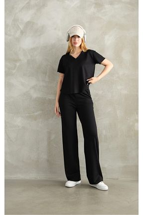 ست گرمکن مشکی زنانه پلی استر 02Lady Fashion - کد 920627358