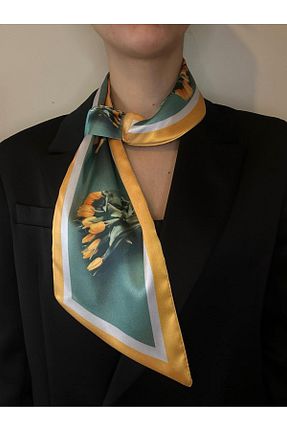 دستمال گردن سبز زنانه پلی استر ElevaGlam - کد 920630081