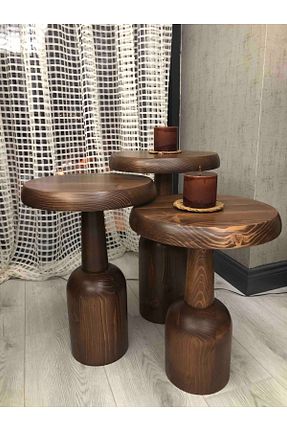 میز عسلی قهوه ای چوب Kimahome - کد 920631806