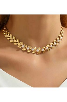 گردنبند جواهر زرد زنانه برنجی ÜMRANİKA JEWELLERY - کد 920638227