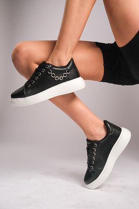 کفش اسنیکر مشکی زنانه بند دار romex - کد 920647983