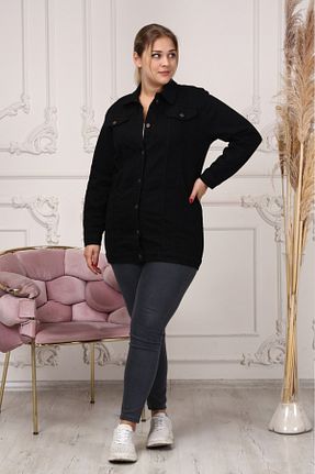 کت جین سایز بزرگ مشکی زنانه BİrHoşButik - کد 920648384