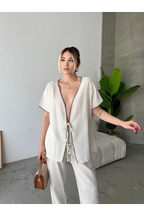 ست بالاتنه و پائین تنه بژ زنانه بافتنی Butik - کد 920658542