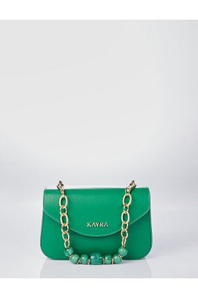 کیف دوشی سبز زنانه چرم مصنوعی Kayra - کد 920685166