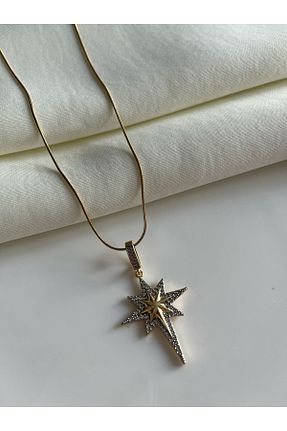 گردنبند استیل ( فولاد ) زرد زنانه استیل (فولاد) Nilsu Jewellery Accessory - کد 902337802