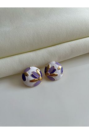 گوشواره جواهر بنفش میخ Nilsu Jewellery Accessory - کد 877266453