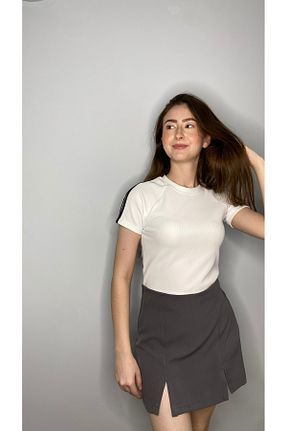 دامن طوسی زنانه پارچه Elagance butik - کد 920693820
