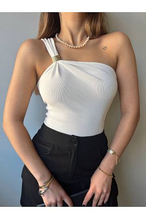 بلوز سفید زنانه ساده 02Lady Fashion - کد 920702064