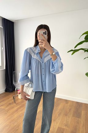 پیراهن آبی زنانه Fitted BİRCANÇİL - کد 920706797