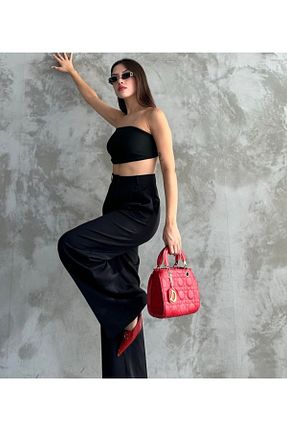 شلوار مشکی زنانه پنبه پلی استر MODA - کد 920722644