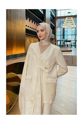 ست بالاتنه و پائین تنه حجاب بژ رگولار FUSHYA - کد 920708782