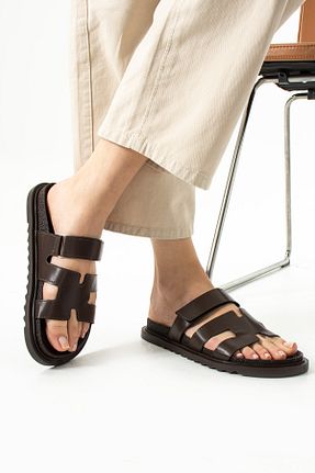 دمپائی قهوه ای زنانه جیر Gökçe Shoes - کد 920713605