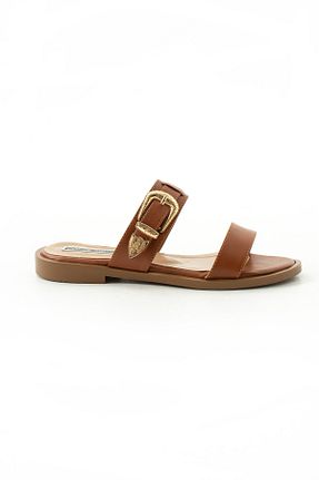 دمپائی قهوه ای زنانه پاشنه تخت Gökçe Shoes - کد 920734539