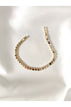 دستبند استیل (فولاد) طلائی زنانه روکش طلا Evorya - کد 920750355