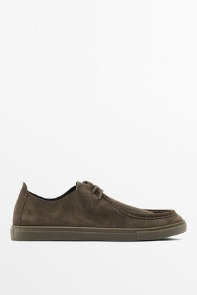 کفش کلاسیک خاکی مردانه چرم خالص Massimo Dutti - کد 920755986