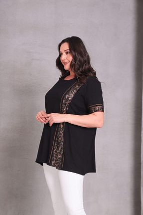 تونیک سایز بزرگ مشکی زنانه بافتنی Esina - کد 920763503