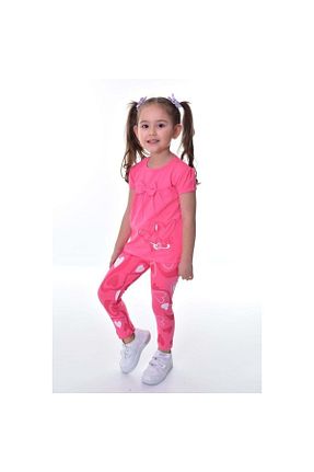 ست بالاتنه و پائین تنه صورتی بچه گانه بافت Mnk Baby&Kids - کد 898064381