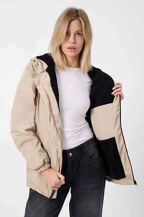 کاپشن بژ زنانه پارکا freemen - کد 879224886
