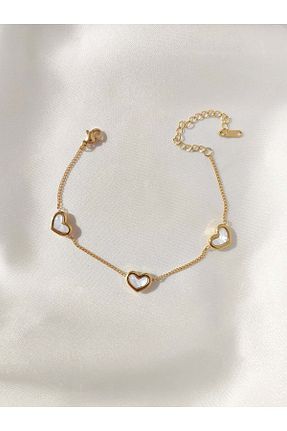 دستبند استیل (فولاد) طلائی زنانه استیل (فولاد) Evorya - کد 920772278