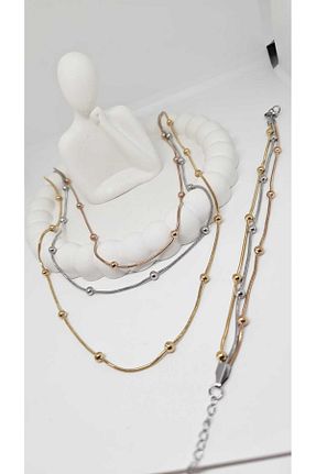 گردنبند استیل ( فولاد ) زرد استیل (فولاد) TE DÜKKAN - کد 920774966