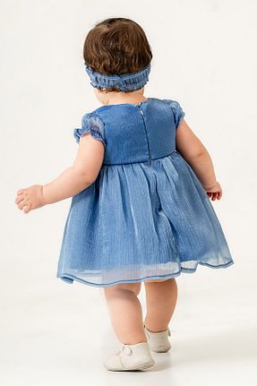 لباس مجلسی و فارغ التحصیلی آبی بچه گانه توری Eray Kids - کد 921668693