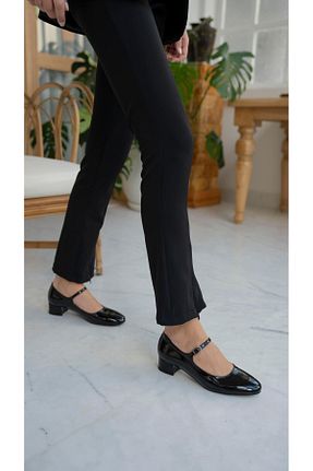 کفش پاشنه بلند کلاسیک مشکی زنانه چرم لاکی ECENİN BUTİĞİ - کد 920794021