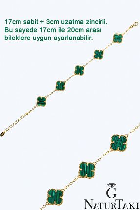 دستبند نقره سبز زنانه 925 عیار Naturtakı - کد 920864396