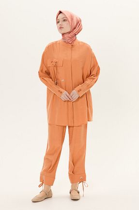 ست بالاتنه و پائین تنه حجاب نارنجی اورسایز Setrms - کد 920878747