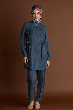 ست بالاتنه و پائین تنه حجاب سرمه ای رگولار Setrms - کد 924077730