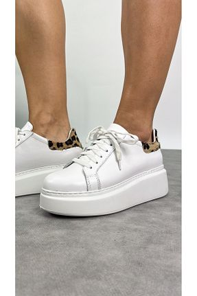 کفش اسنیکر سفید زنانه چرم اصل SİBA SHOES - کد 893725078