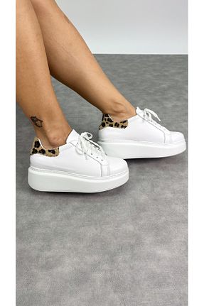 کفش اسنیکر سفید زنانه چرم اصل SİBA SHOES - کد 893725078